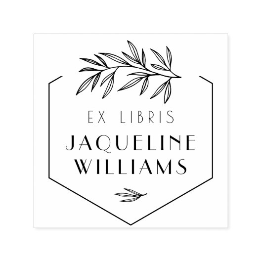 Aangepaste botanische bibliotheek boek Ex Libris b Zelfinktende Stempel (Design)