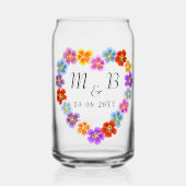 Aangepaste Botanische Boho Bloemen Hart Lei Krans Blikvorm Glas (Voorkant)