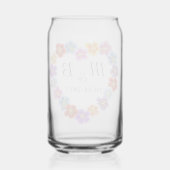 Aangepaste Botanische Boho Bloemen Hart Lei Krans Blikvorm Glas (Achterkant)