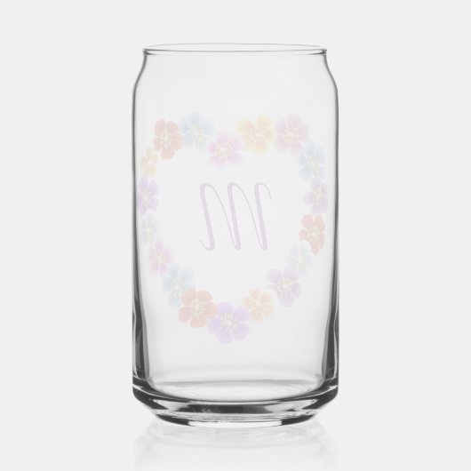 Aangepaste Botanische Boho Bloemen Hart Lei Krans Blikvorm Glas (Achterkant)