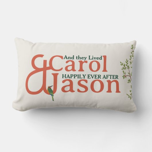 Aangepaste botanische bruiloft kussen (Voorkant)