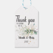 Aangepaste botanische dank u huwelijksgunsten cadeaulabel (Voorkant)