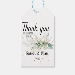 Aangepaste botanische dank u huwelijksgunsten cadeaulabel