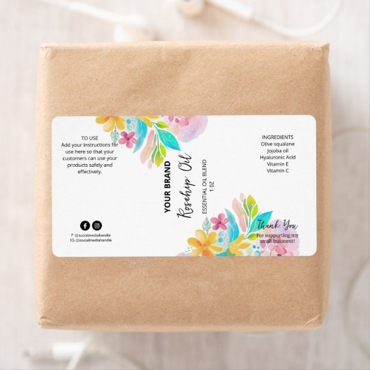 Aangepaste botanische druppelflesproductetiketten etiket (Insitu)