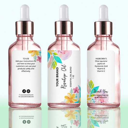 Aangepaste botanische druppelflesproductetiketten etiket