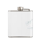 Aangepaste botanische eucalyptus boho bruidsfavori heupfles (Achterkant)