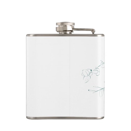 Aangepaste botanische eucalyptus boho bruiloftsges heupfles (Achterkant)