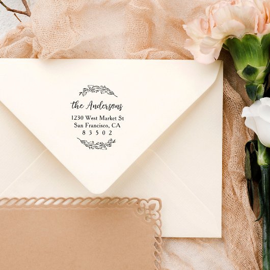 Aangepaste botanische familienaam Script Retouradr Rubberstempel