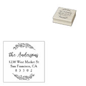 Aangepaste botanische familienaam Script Retouradr Rubberstempel (Gestempeld)