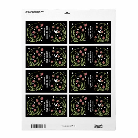 Aangepaste Botanische Illustratie Serum Labels (Full Sheet)