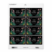 Aangepaste botanische illustratie Zwart Product La Etiket (Full Sheet)