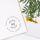 Aangepaste botanische Initialen Elegant bibliothee Rubberstempel