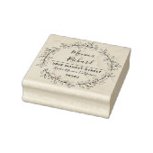 Aangepaste botanische krans bruiloft retour adres rubberstempel (Stempel)