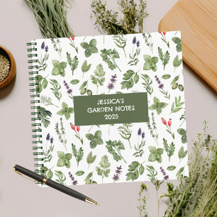 Aangepaste botanische kruiden tuin notities tijdsc notitieboek
