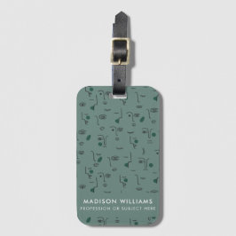 Aangepaste botanische motieven met gepersonaliseer bagagelabel