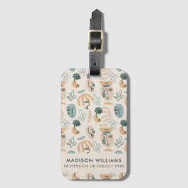 Aangepaste botanische motieven met gepersonaliseer bagagelabel