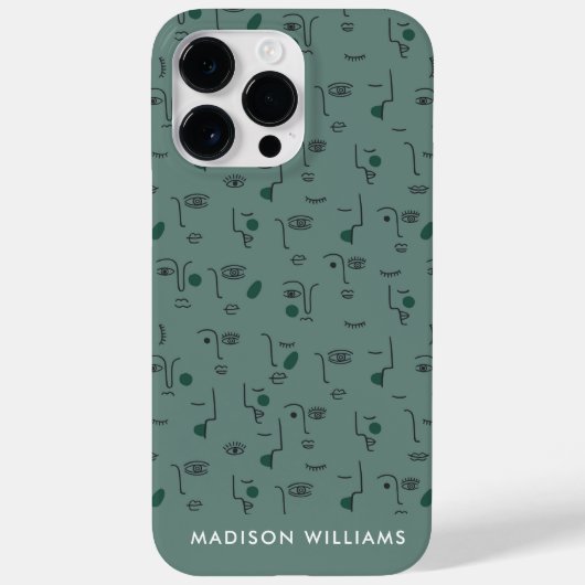 Aangepaste botanische motieven met gepersonaliseer Case-Mate iPhone case (Achterkant)