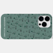 Aangepaste botanische motieven met gepersonaliseer Case-Mate iPhone case (Achterkant (horizontaal))