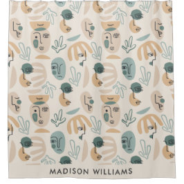 Aangepaste botanische motieven met gepersonaliseer douchegordijn