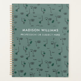 Aangepaste botanische motieven met gepersonaliseer planner