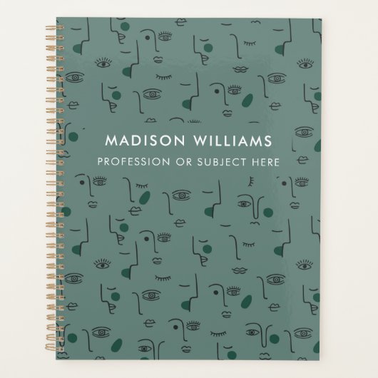 Aangepaste botanische motieven met gepersonaliseer planner (Voorkant)