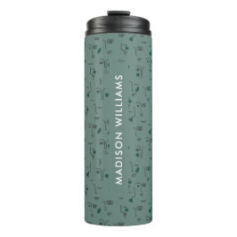 Aangepaste botanische motieven met gepersonaliseer thermosbeker