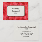 Aangepaste botanische rode tuinvleugels aanpassen visitekaartje (Voorkant / Achterkant)