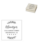 Aangepaste botanische script familienaam retouradr rubberstempel (Gestempeld)