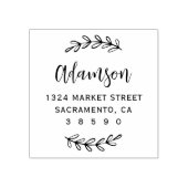 Aangepaste botanische script familienaam retouradr rubberstempel (Afrduk)