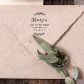 Aangepaste botanische script familienaam retouradr rubberstempel