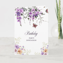 Aangepaste botanische verjaardagsuitnodiging