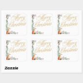 aangepaste botanische vos waterverf vrolijk kerstf vierkante sticker (Vel)