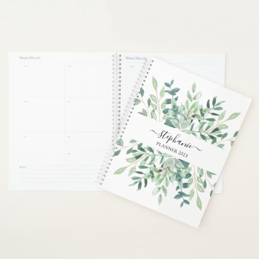 Aangepaste botanische Waterverf 2023 Planner (Display)