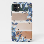 Aangepaste botanische Waterverf blauw Case-Mate iPhone Case (Achterkant)