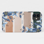 Aangepaste botanische Waterverf blauw Case-Mate iPhone Case (Achterkant (horizontaal))