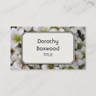 Aangepaste botanische witte bloemen  visitekaartje