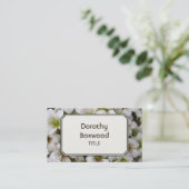 Aangepaste botanische witte bloemen  visitekaartje (Staand voorkant)