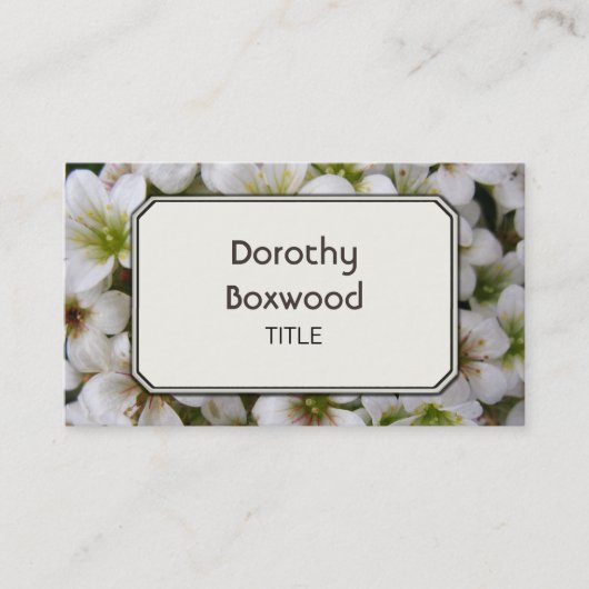 Aangepaste botanische witte bloemen  visitekaartje (Voorkant)