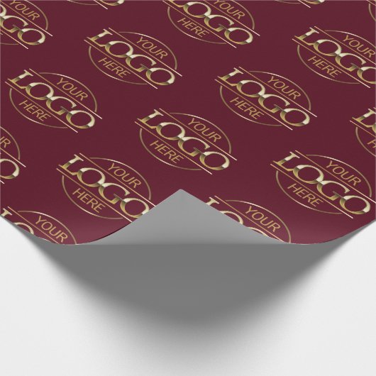 Aangepaste Bourgogne Business Logo Branded Promoti Cadeaupapier (Hoek)