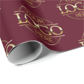 Aangepaste Bourgogne Business Logo Branded Promoti Cadeaupapier (Rol Hoek)