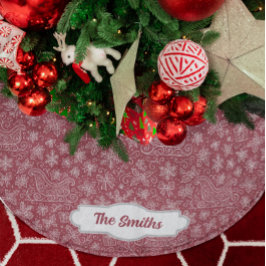 Aangepaste Bourgogne Doodle Christmas Sleigh Patte Kerstboom Rok