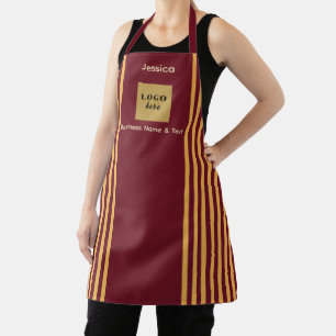 Aangepaste Bourgogne & gouden streep Schort