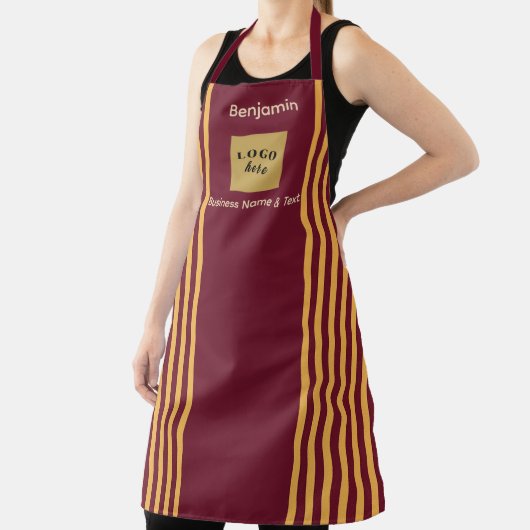Aangepaste Bourgogne & gouden streep Schort (Insitu)