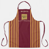 Aangepaste Bourgogne & gouden streep Schort (Voorkant)