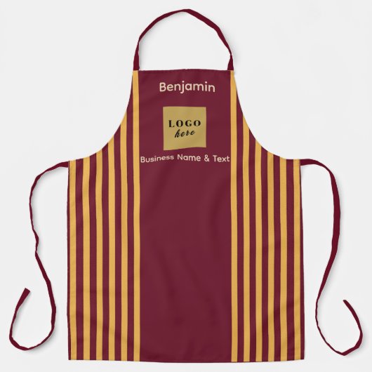 Aangepaste Bourgogne & gouden streep Schort (Voorkant)
