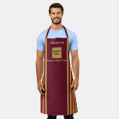 Aangepaste Bourgogne & gouden streep Schort (Gedragen)