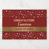 Aangepaste Bourgogne Klasse van 2024 Afstuderen Sparkling Wijnetiket (Enkel label)