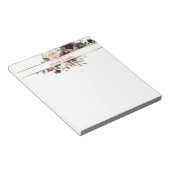 Aangepaste Bourgogne marine Gold Boho Floral Bouqu Notitieblok (Schuin)