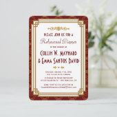 Aangepaste Bourgondische Art Deco repetitie diner  Kaart (Staand voorkant)