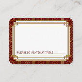 Aangepaste Bourgondische Art Deco trouwplaats kaar Plaatskaartje (Achterkant)